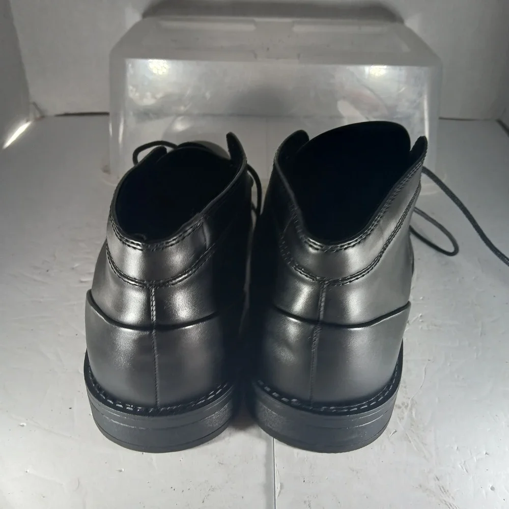 Calvin Klein Warden Chukka Boots 9.5 Black Faux Leather Dress Ankle Shoes Men